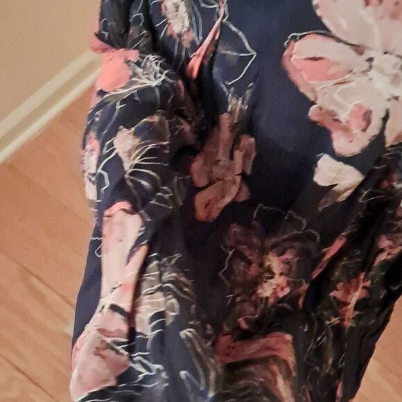 *Final Price* Free People Dress Women's 4 Navy Blue Pink Floral Boho Summer - Picture 4 of 16